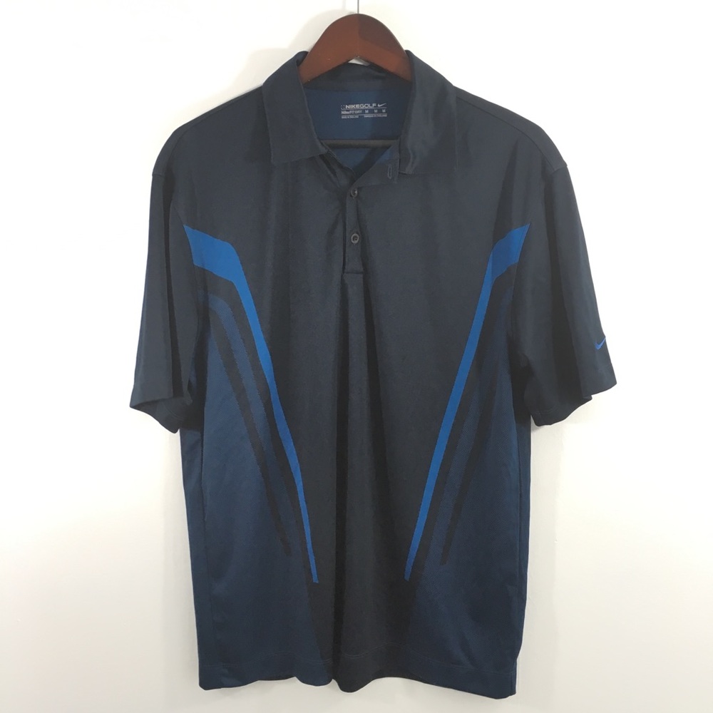 NIKE Golf Fit Dry Men's Medium Polo Shirt Blue